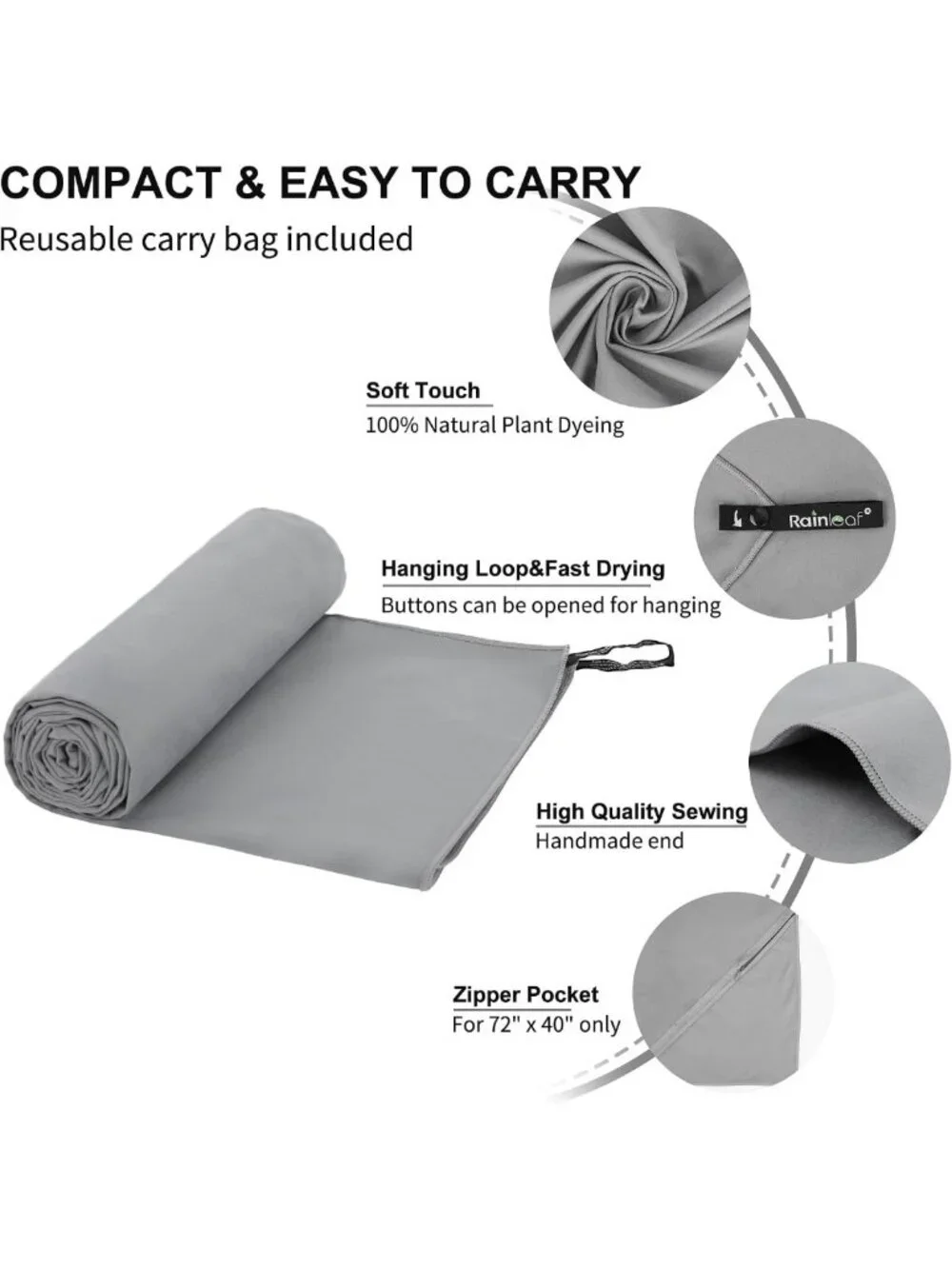 Quick Dry Microfiber Towel | Compact, Super Absorbent & Lightweight for Travel